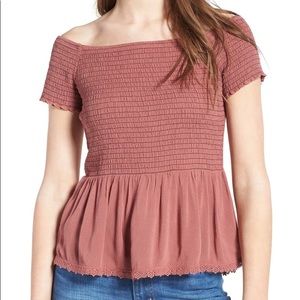Chloe and Katie Smocked Off the Shoulder Top